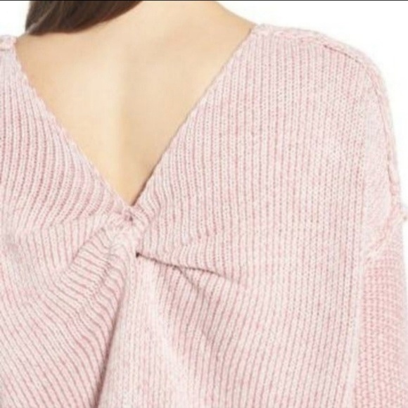 Rebecca Minkoff Sweater Cotton Knit Bateau & V-Neck Reversible Twist Pink L NWT - Picture 8 of 16
